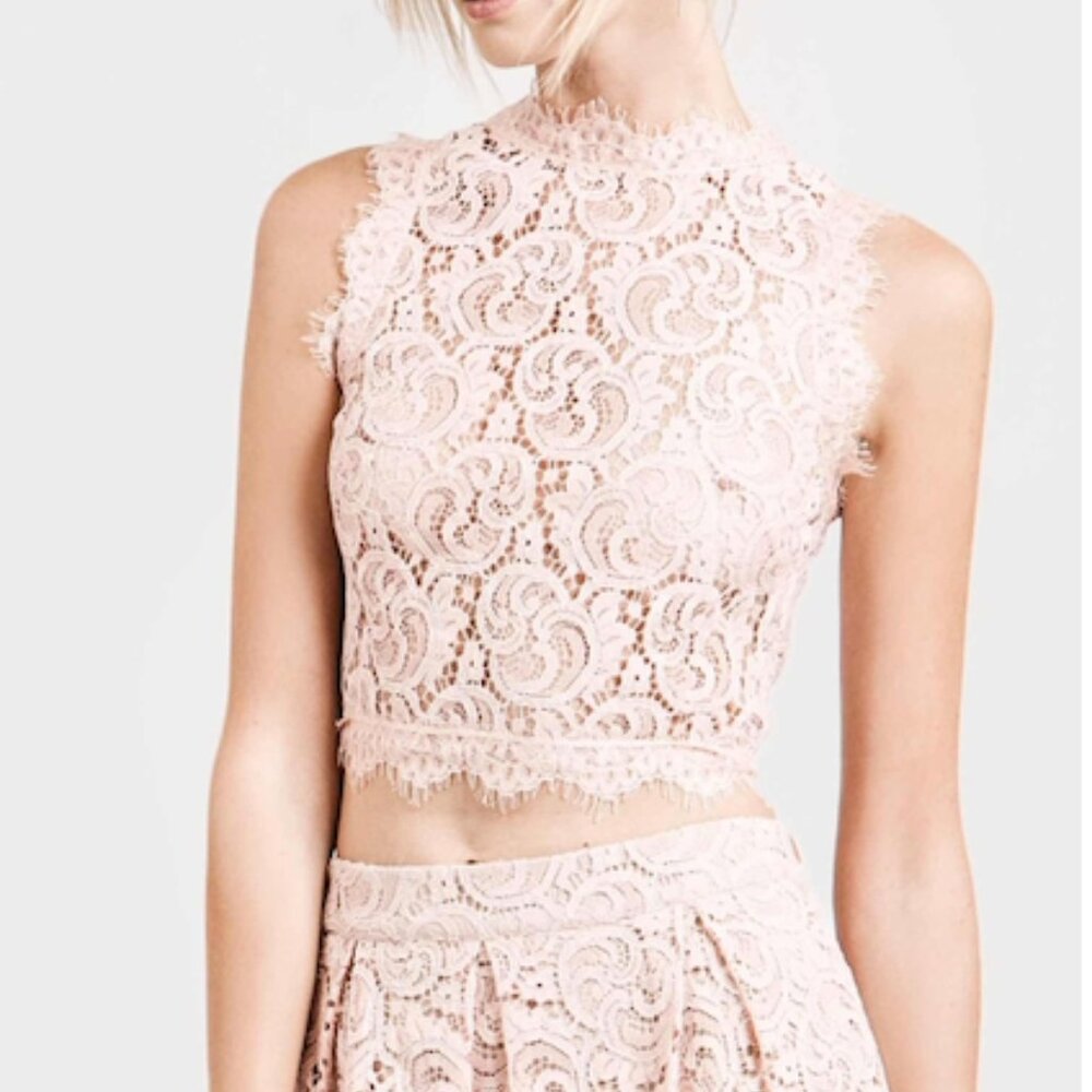 J.O.A. Crochet Lace Crop Tank Top